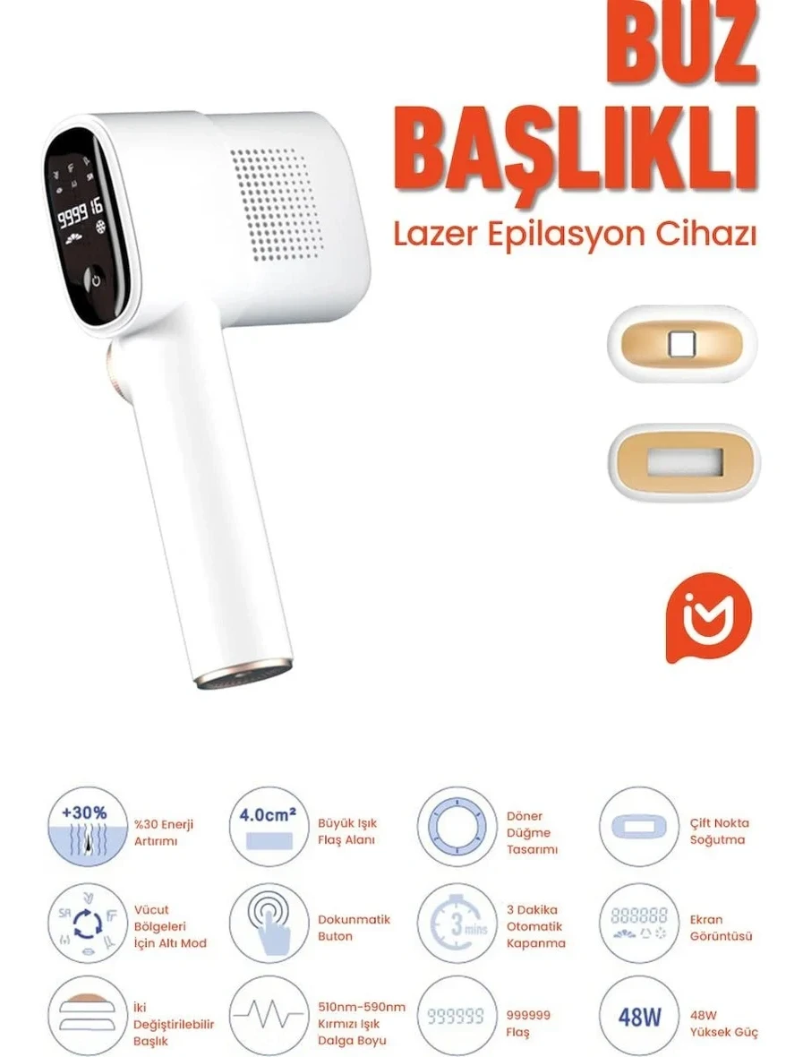 IPL Buz Lazer Epilasyon Tüy Alma 999.999 Atım Otomatik
