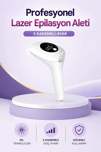 IPL Lazer Epilasyon Aleti 5 Kademeli Güç Ayarlı