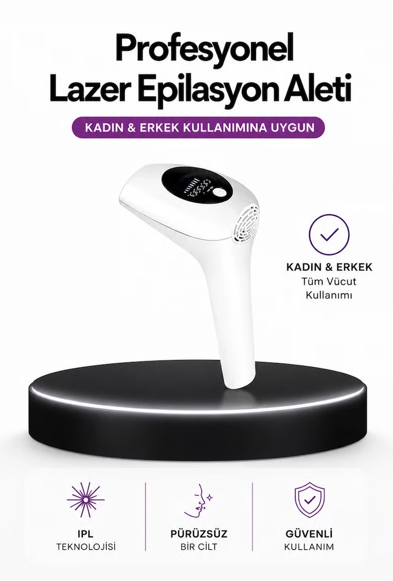 Ipl Teknolojili Erkek Ve Kadın Kullanımına Uygun Lazer Epilasyon Cihaz