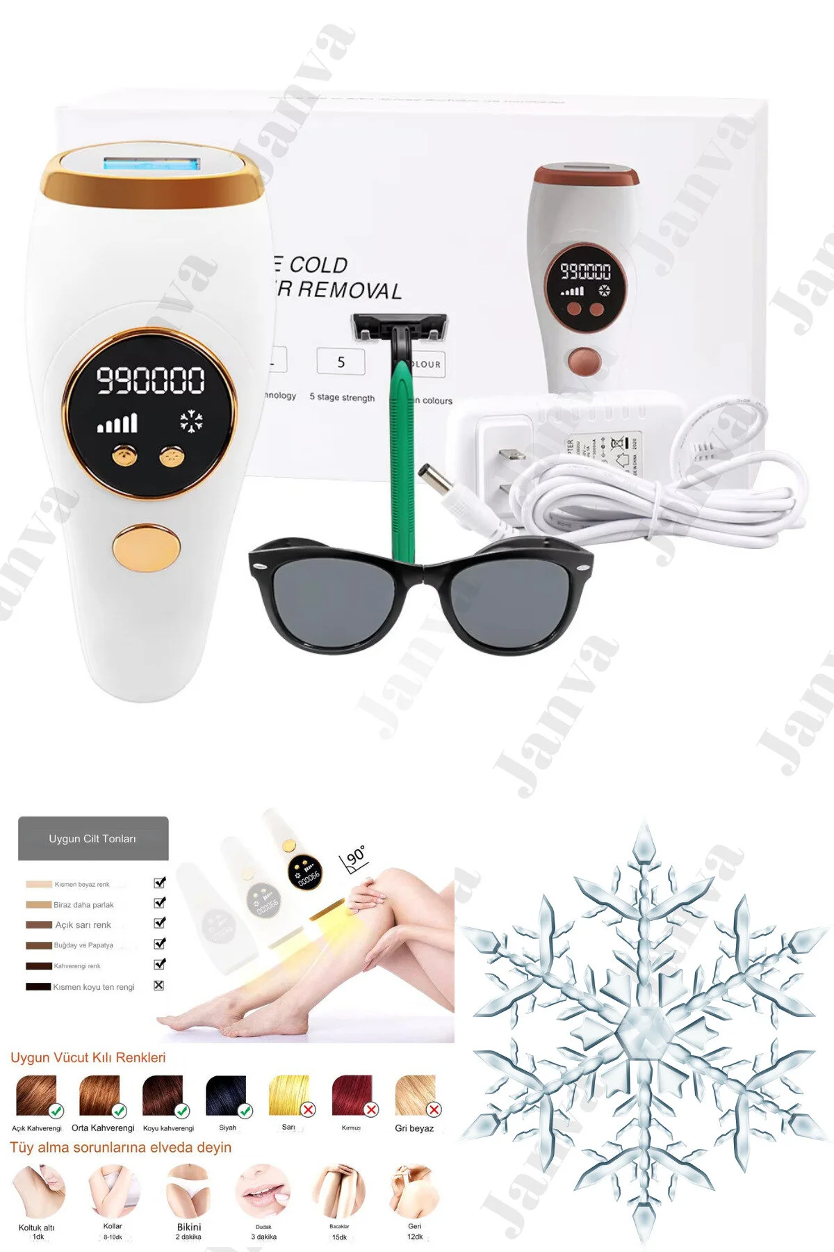 Janva Yeni Nesil Buz Lazer Ipl Epilasyon Cihazı 999.888 Atım