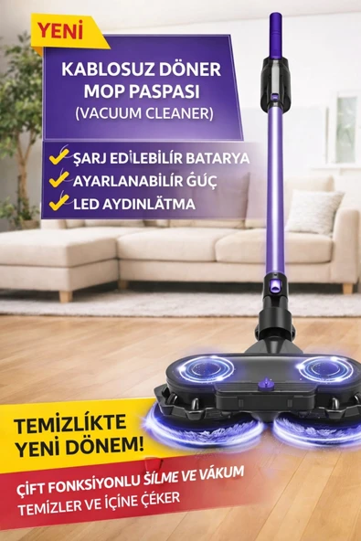 JASPER MİNİSAN Şarjlı Kablosuz Mop Paspas MNSN-01