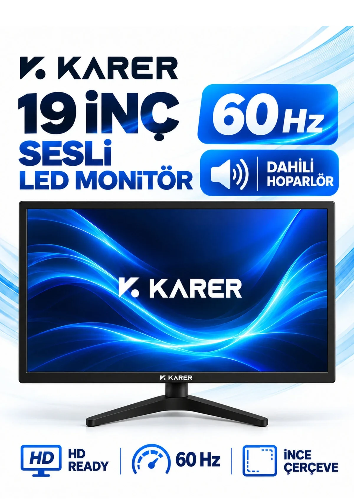 KARER 19 İnç Sesli LED Bilgisayar Monitörü