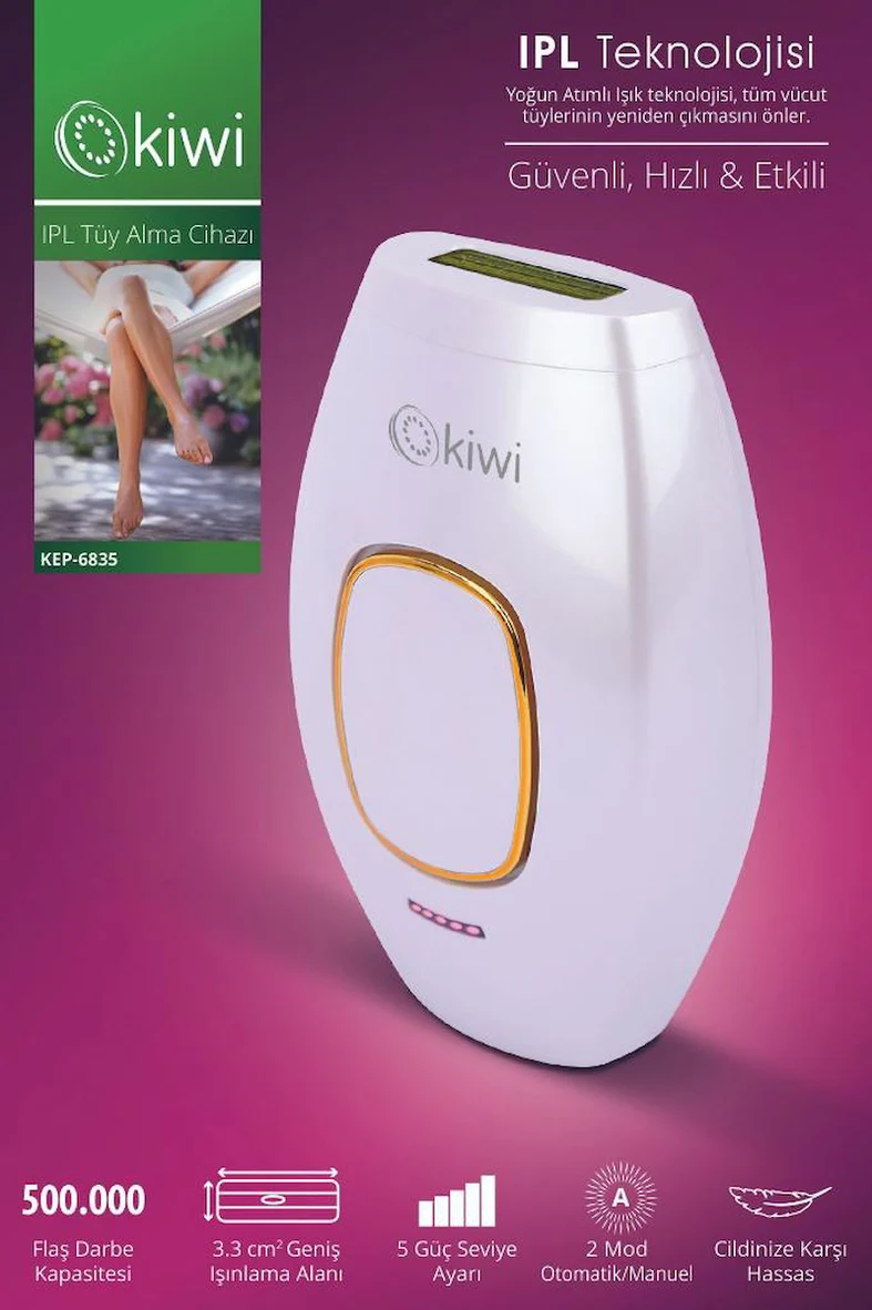 Kiwi Ipl Lazer Epilasyon Tüy Alma Cihazı Otomatik Yüz,vücut,hassas