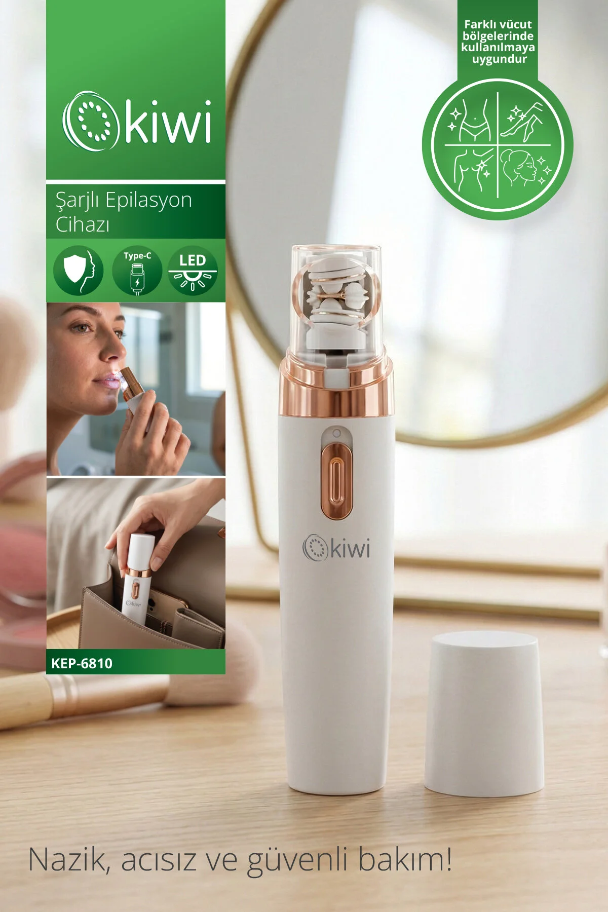 Kiwi KEP-6810 Şarjlı Epilasyon Cihazı