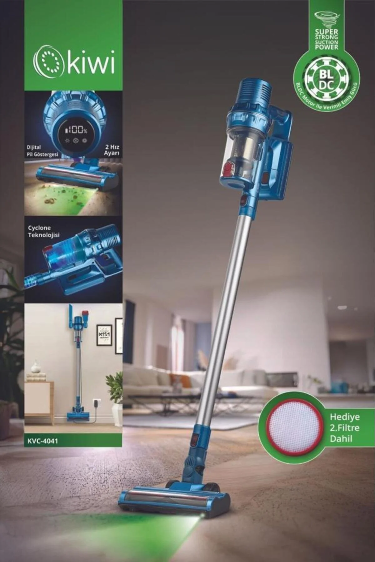 Kiwi KVC-4041 2si 1 Arada El Süpürgesi ve Dik Süpürge