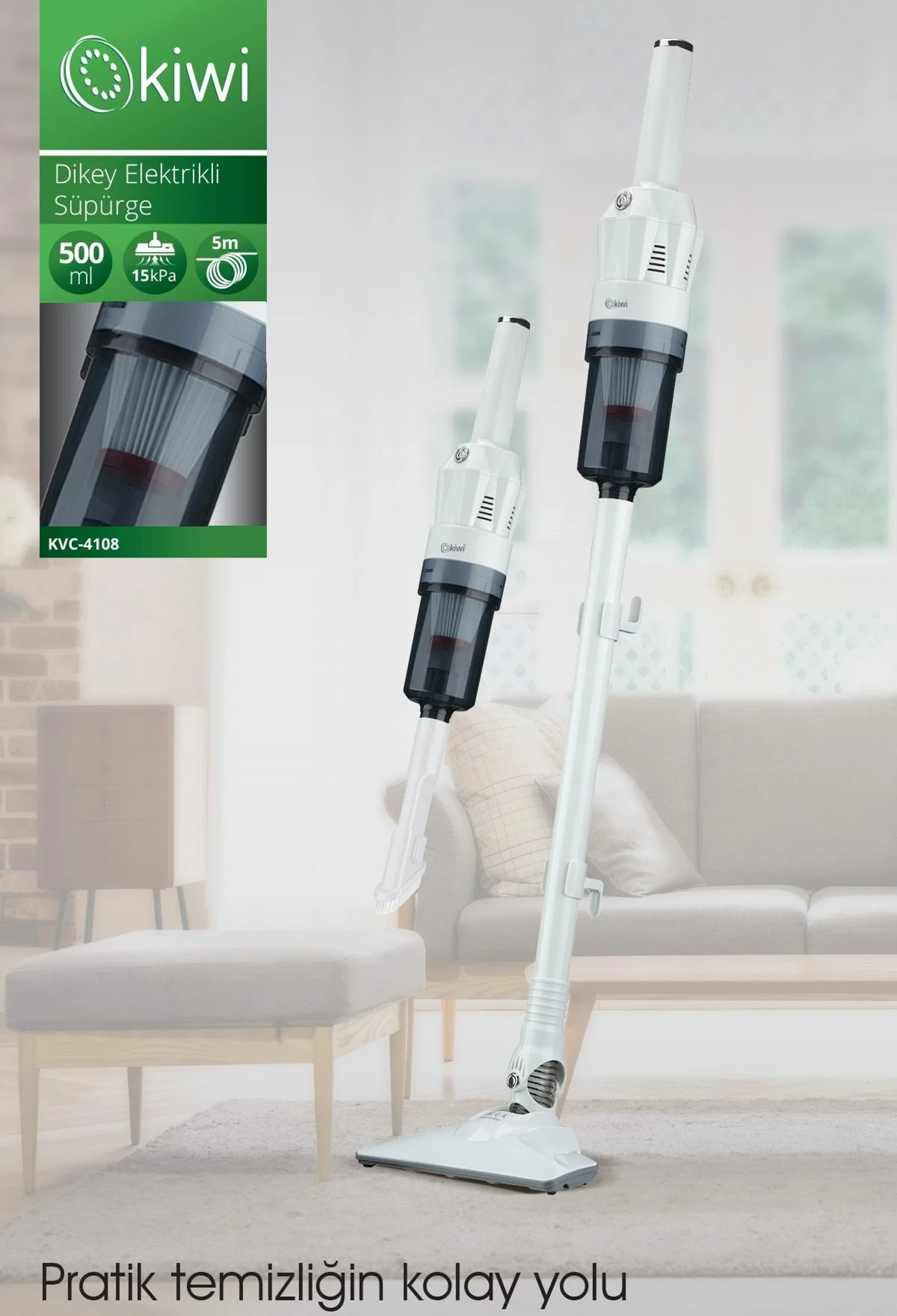 Kiwi Kvc-4108 Dikey Elektrikli Süpürge