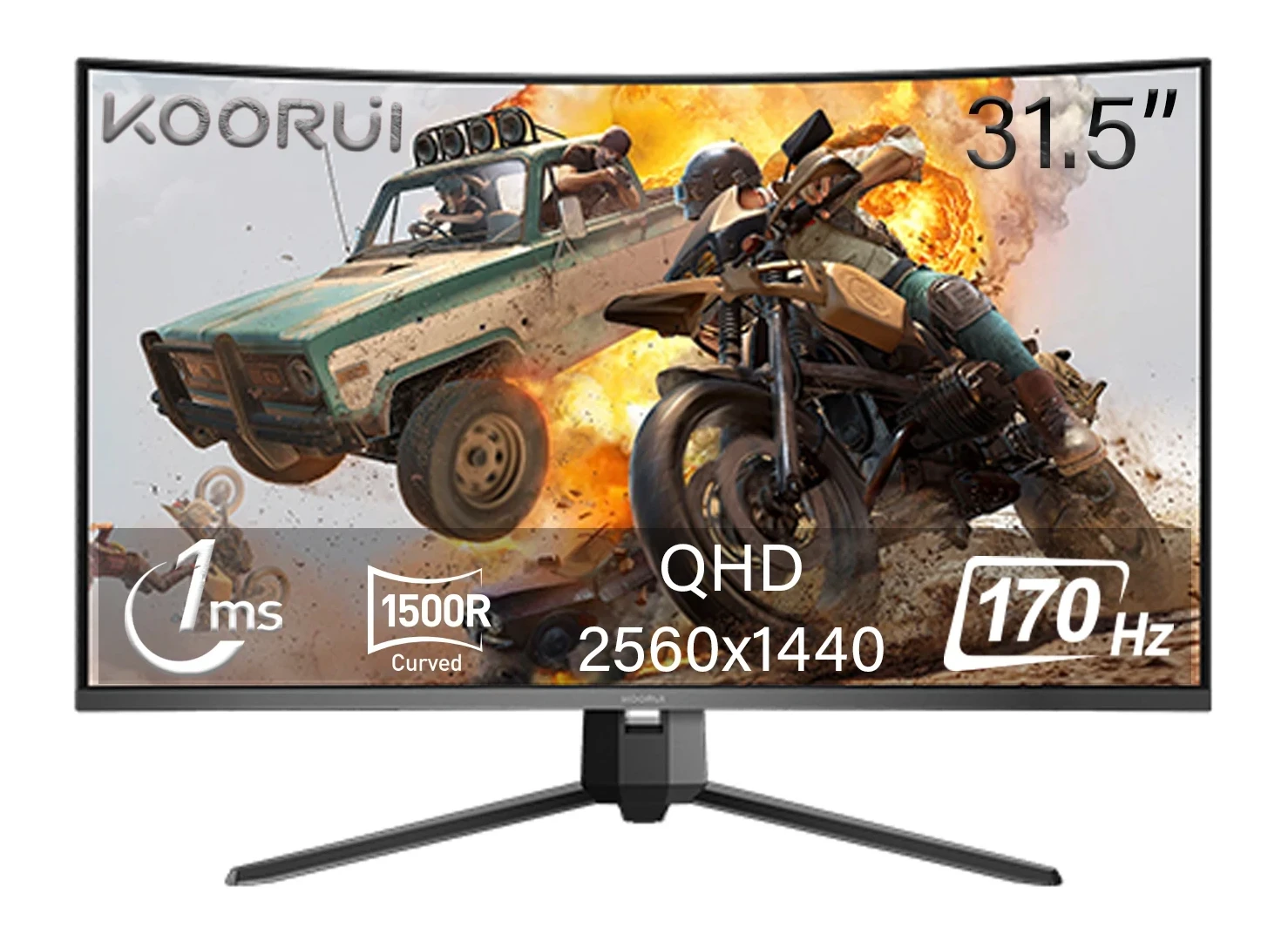 Koorui 1ms 170Hz 31.5″ 2560×1440 QHD Curved Gaming Monitör G3221SC
