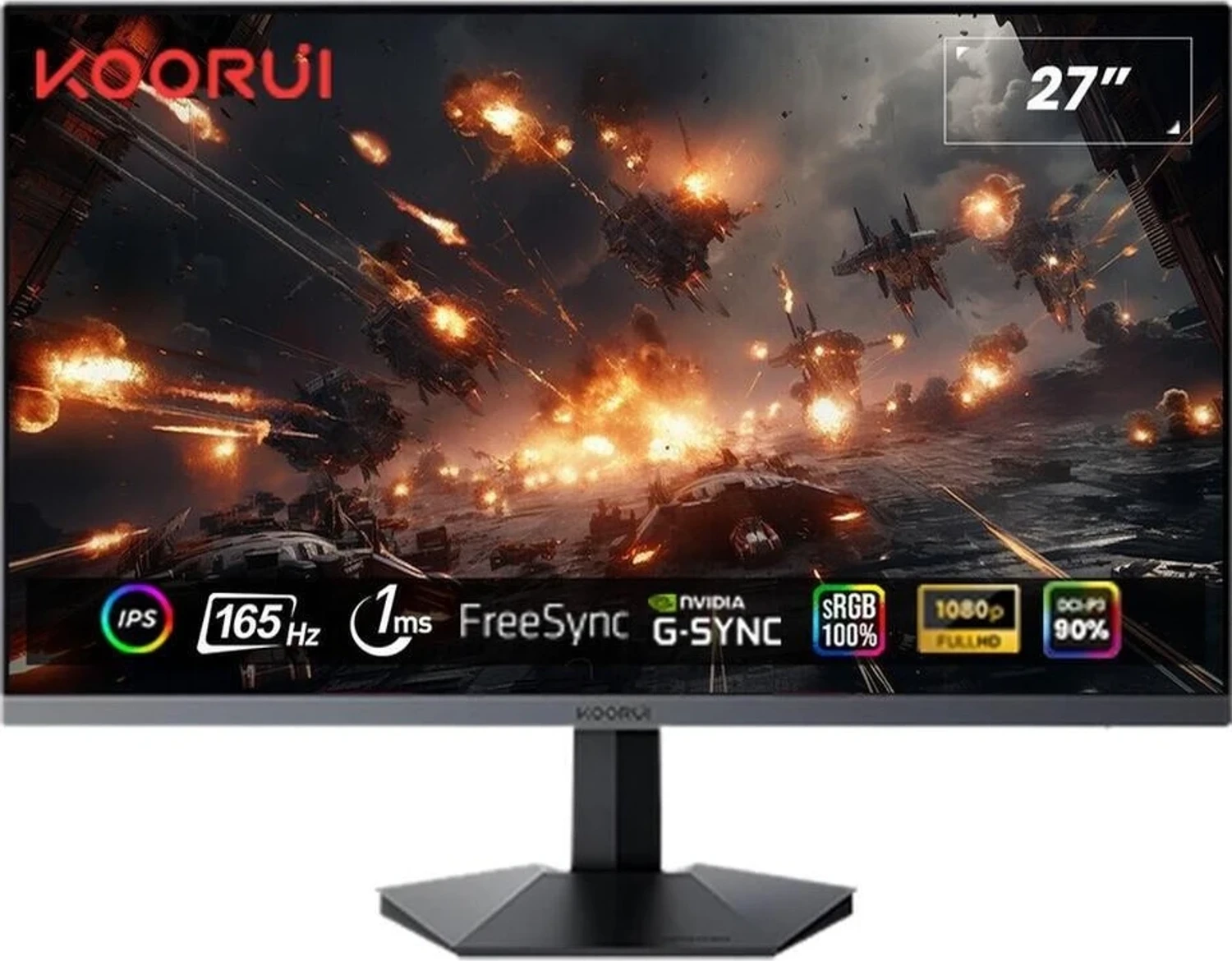 Koorui 27″ Gn06 165hz 1ms Ips Fhd (HDMI, DİSPLAYPORT) Gaming Monitör