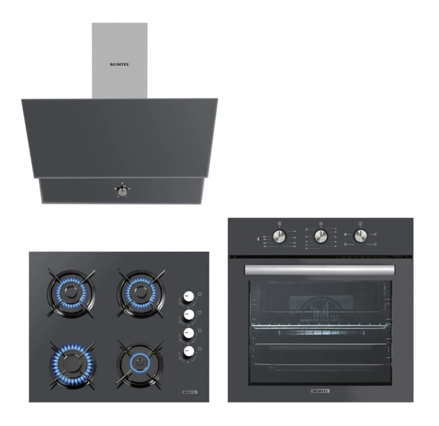Kristal Gri Cam Ankastre Set