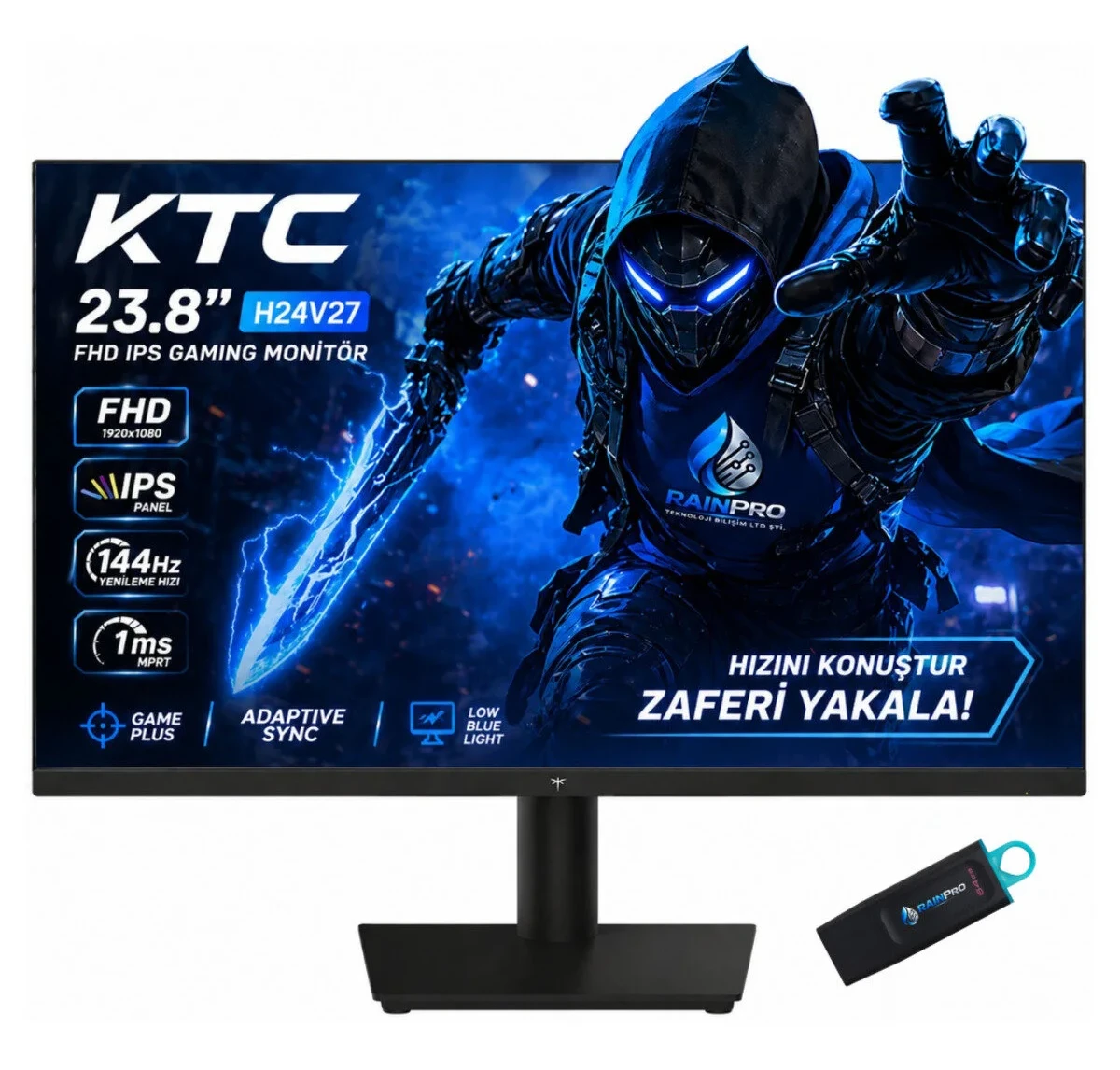 KTC 23.8” H24V27 Gaming Monitör FHD IPS 144Hz 1ms – Oyuncu Monitörü