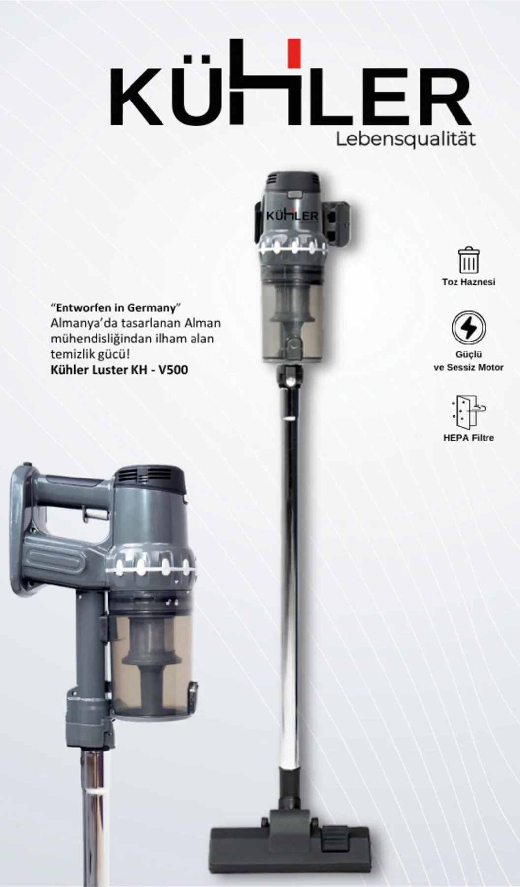 kühler Luster KH-V500 Kablolu Dikey Süpürge