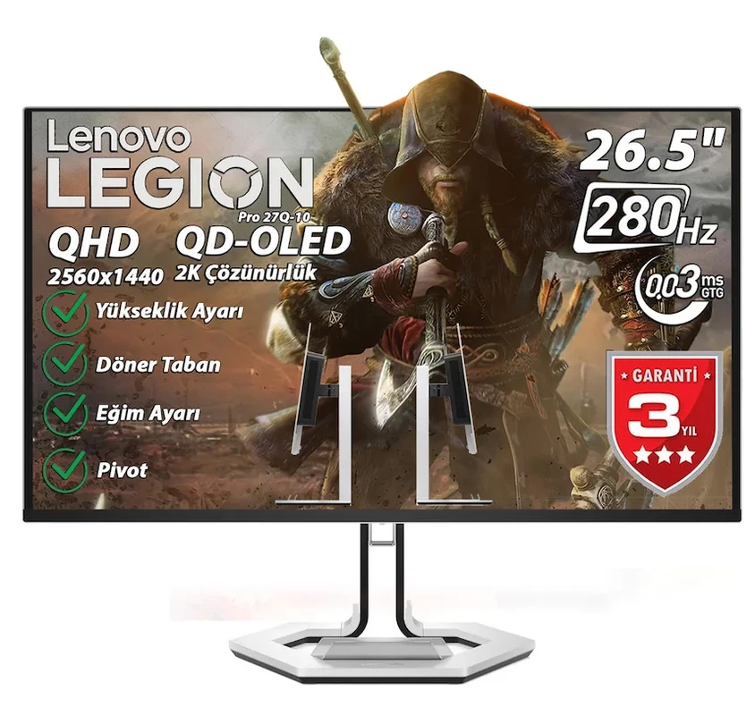 Legion Pro 27Q-10 26.5″ 0.03ms 280Hz 2xHDMI-DP 2K QHD 2560×1440 Monitör