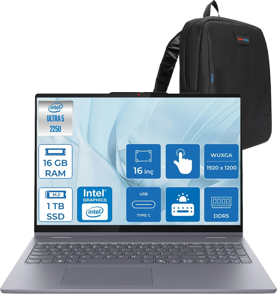 Lenovo Ideapad 5 2-In-1 16AIL10 Intel Core Ultra 5 225U Aı SSD 16″