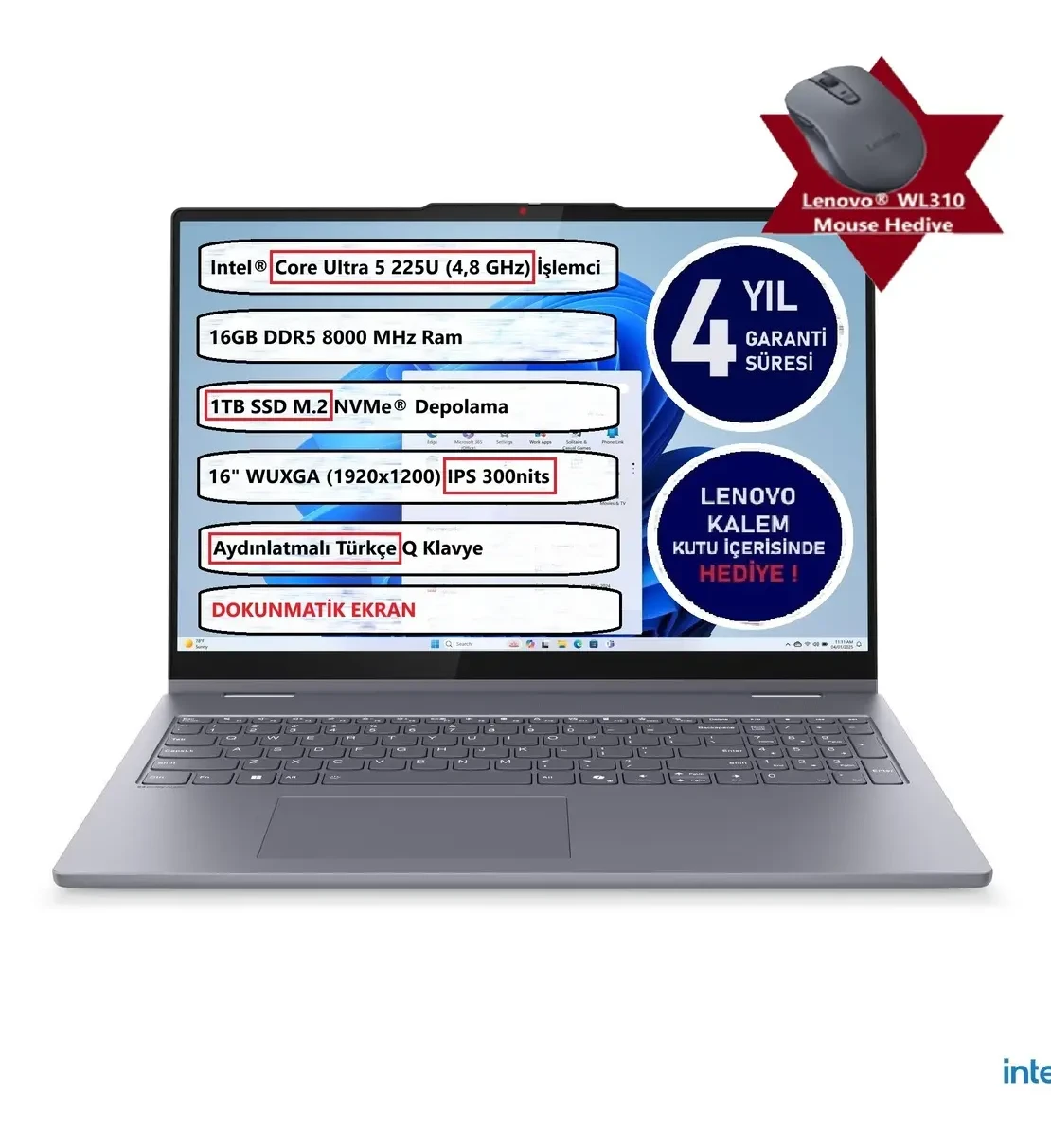 LENOVO Ideapad 5 2in1 16IAL10 Intel Core Ultra 5 225U SSD 16