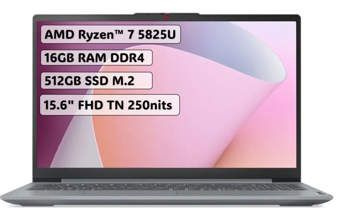 LENOVO Ideapad Slim 3 AMD Ryzen 7 5825U SSD 15.6