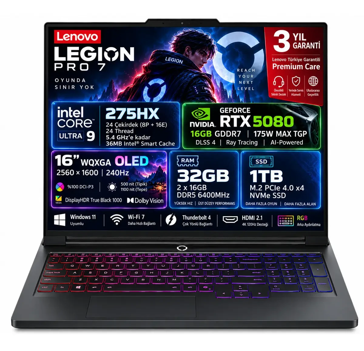 LENOVO Legion Pro7 Intel Ultra 9-275HX SSD 16