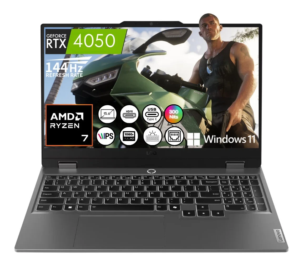Lenovo LOQ 15ARP9 Ryzen 7 7435HS RTX4050 RAM SSD 15.6