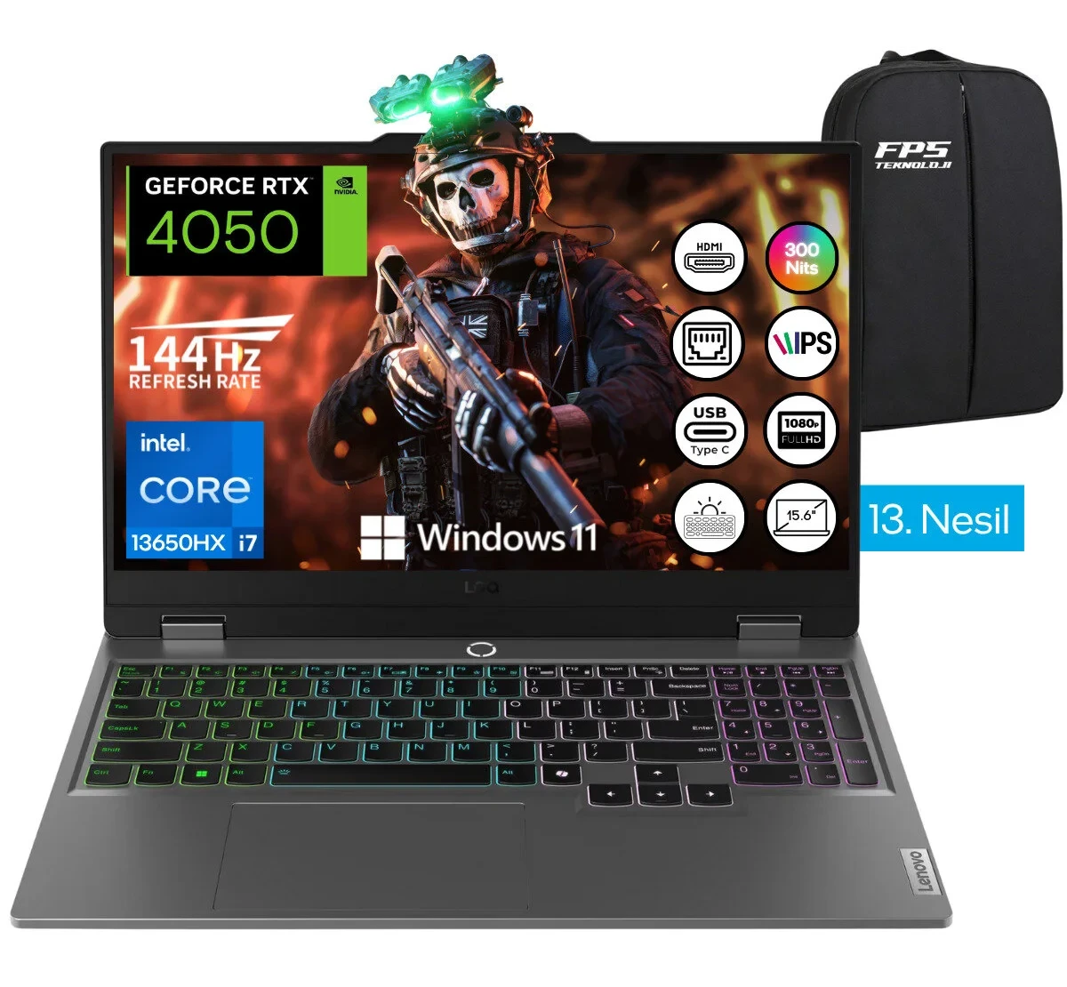 Lenovo LOQ İ7-13650HX RTX4050 RAM SSD 15.6