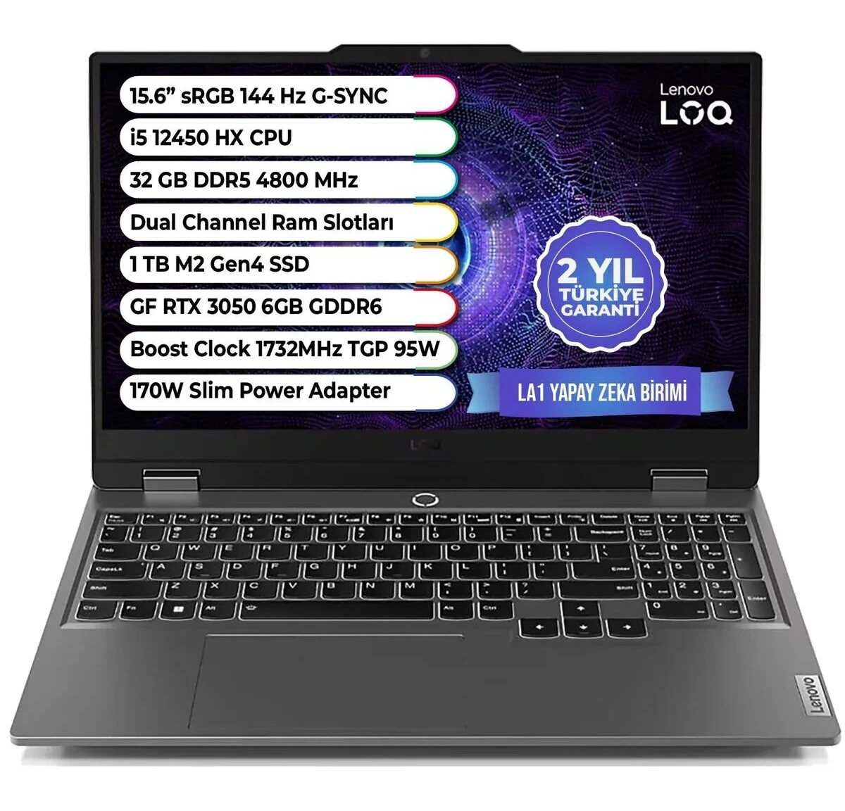 LENOVO Loq Intel Core I5-12450hx S Rtx™ 3050 Tgp 95w 15,6