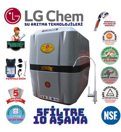 Lg Chem Cool Grisyh 8lt 5fl Pompalı Montaj Dahil Su Arıtma Cihazı