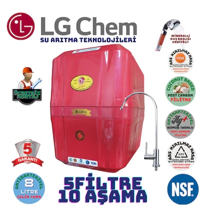 Lg Chem Cool Krmz Montaj Dahil 8lt 5fl 10 Aşama Su Arıtma Cihazı