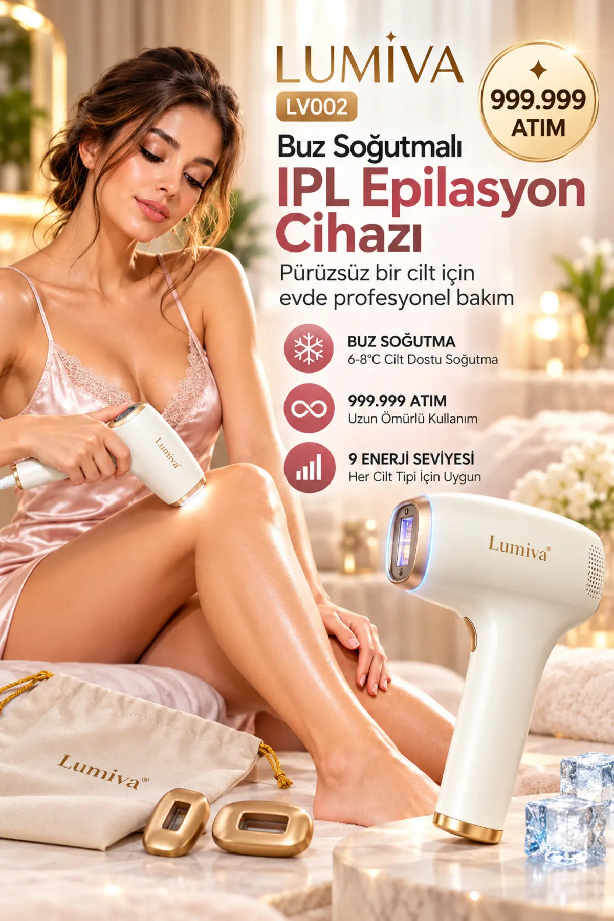 Lumiva W-1101 IPL Lazer Buz Soğutmalı IPL Lazer Epilasyon Cihazı