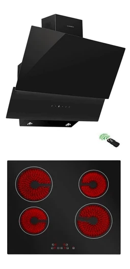 Luxell İkili Ankastre SET( V6-04 T Vitroseramik Ocak+ DA-835 Siyah CAM