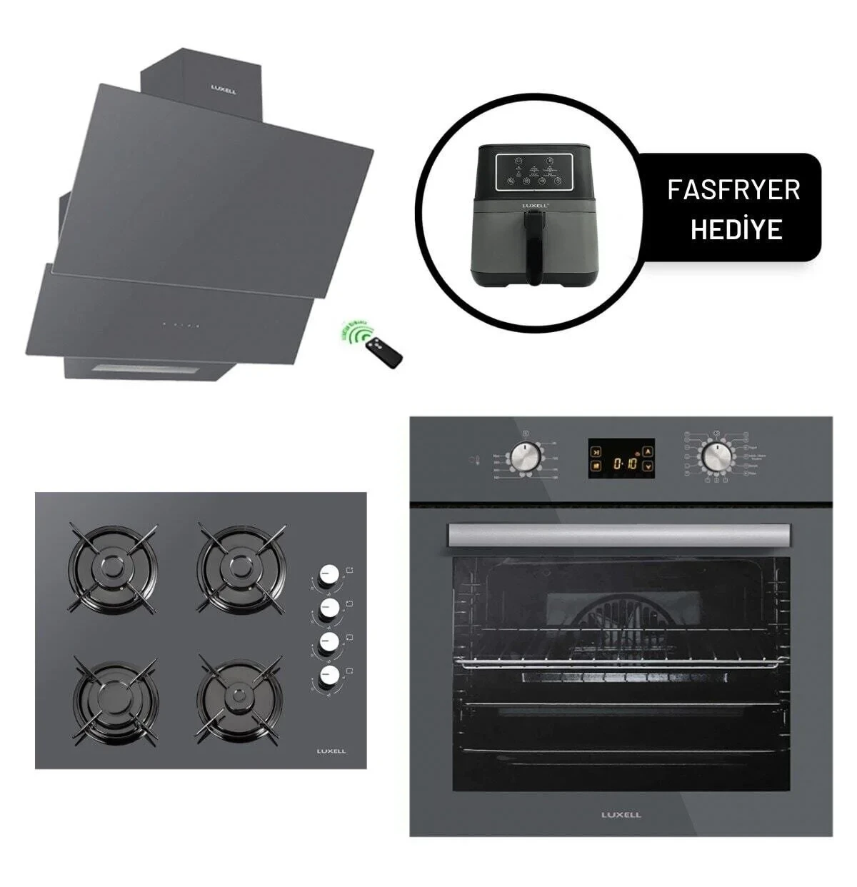 Luxell Opall15 Prog. Ankastre Set / Fasfryer Hediyeli