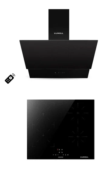 LUXELL SİYAH İNDİKSİYONLU 2’Lİ ANKASTRE SET İndiksiyonlu