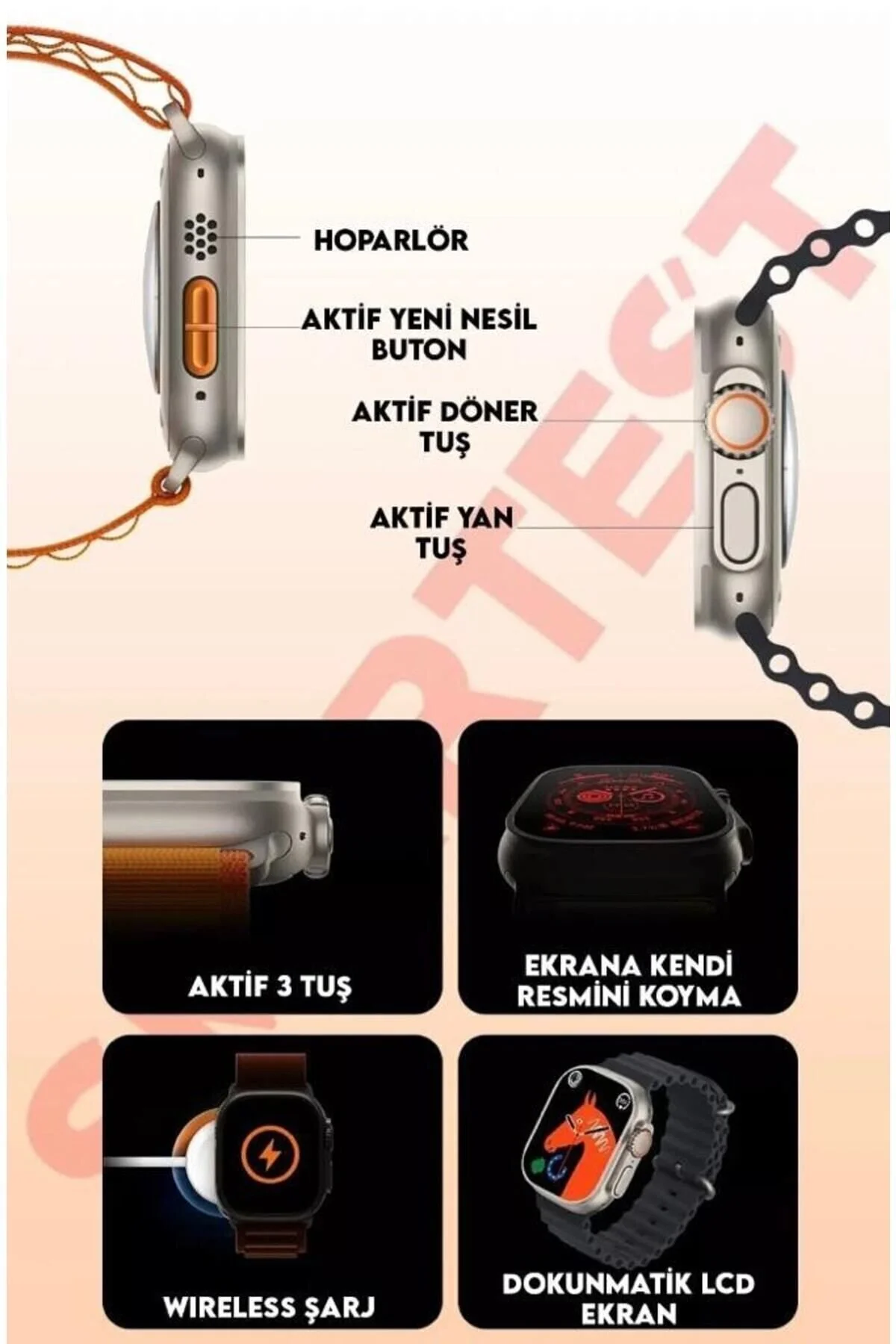MAGICTECH Watch 8 T800 Ultra Akıllı Saat Ios Andorid Destekli Arama