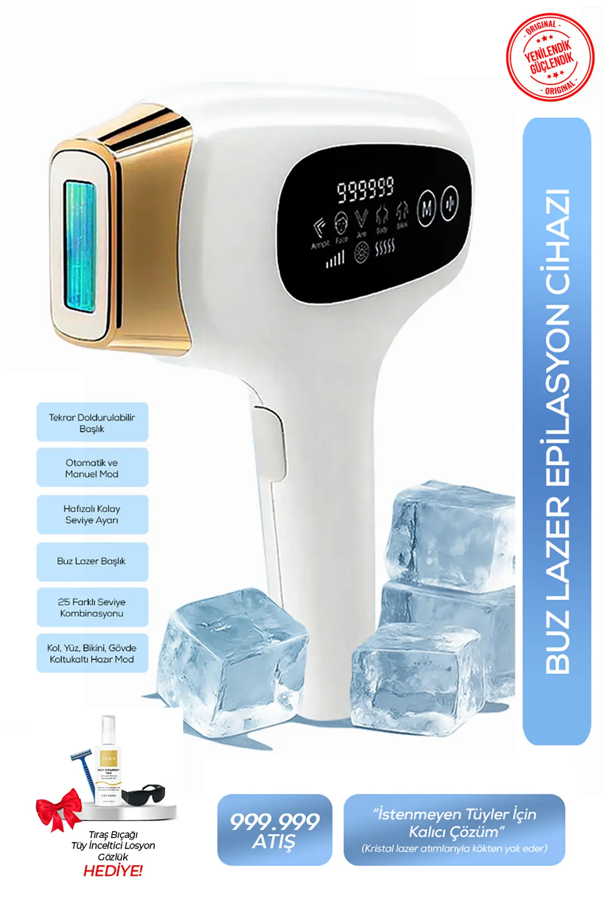 MOEN 999.999 Atım Buz Başlıklı IPL Lazer