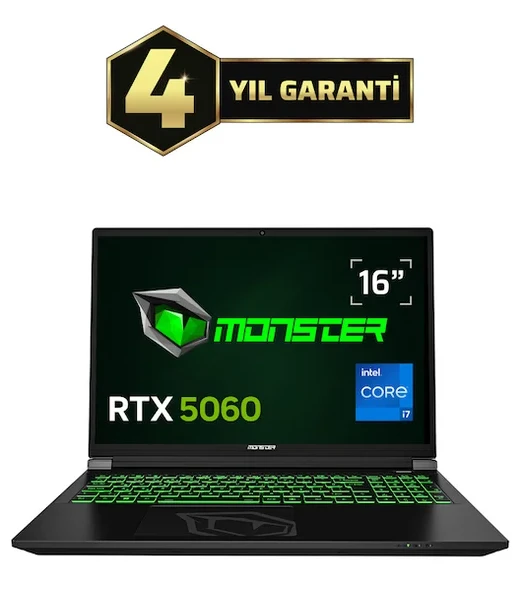 Monster Tulpar T6 V3.3.3 Intel Core i7 13700HX RAM SSD RTX 5060