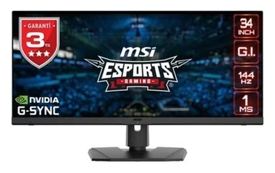 MSI 34″ Optix MPG341QR 3440×1440 (Uwqhd) Flat IPS 144HZ 1MS G-Sync Monitör