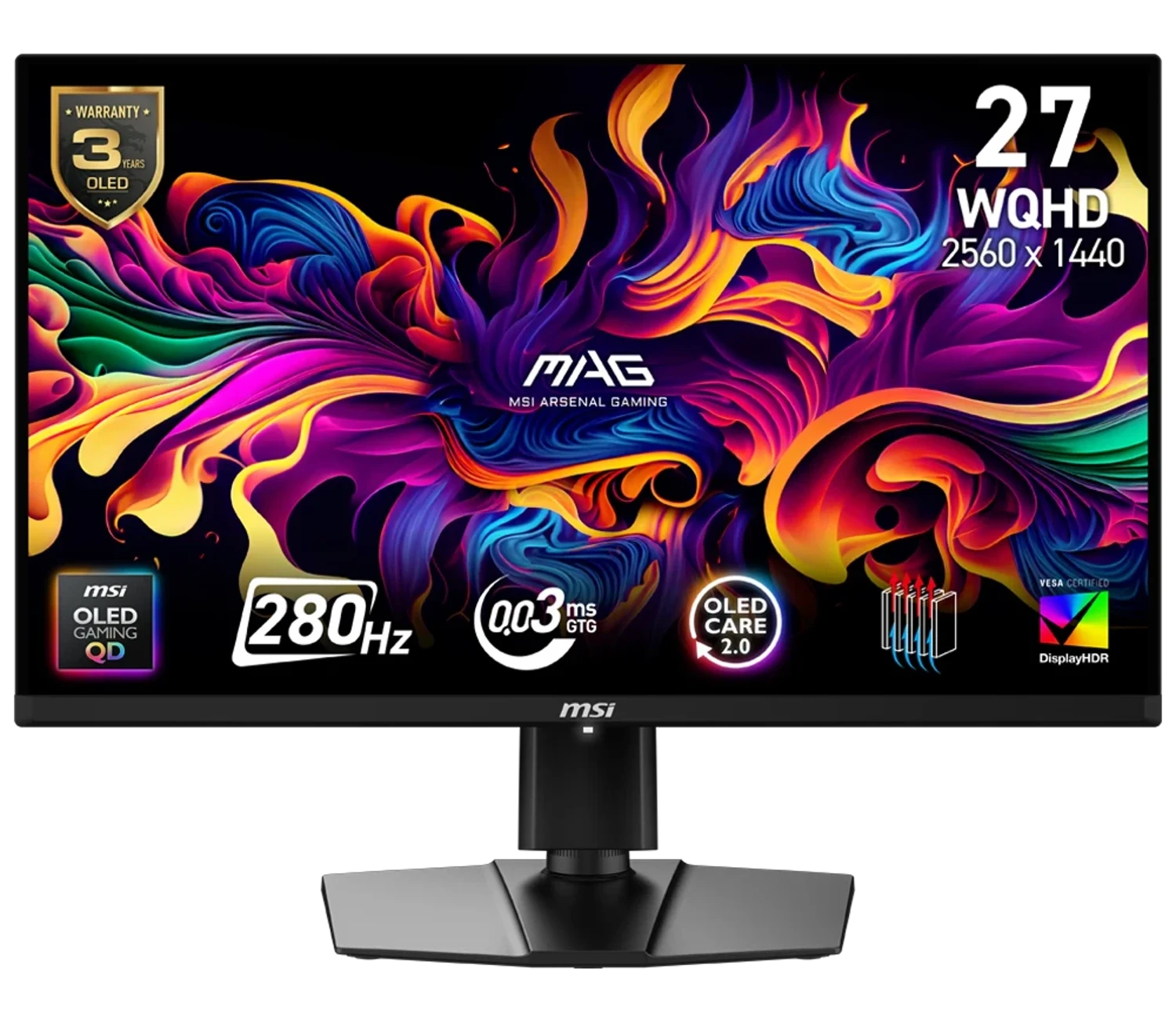 MSI MAG 271QP QD-OLED X28 26.5″ 280Hz 0.03ms HDMI DP G-Sync FreeSync Monitör