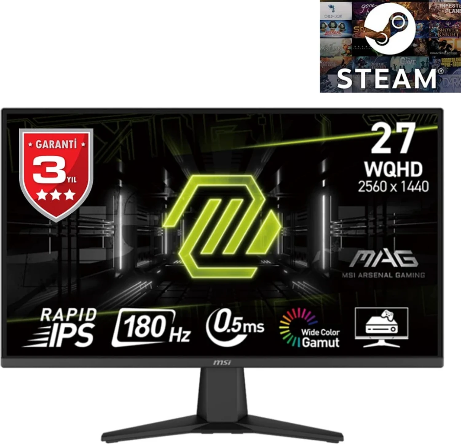 MSI MAG 275QF 27″ 0.5 ms 2K IPS 180 Hz Oyuncu Monitörü