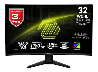 MSI MAG 32CQ6F 31.5″ 0.5 Ms 180 Hz 2K WQHD Adaptive Sync Rapid VA Monitör