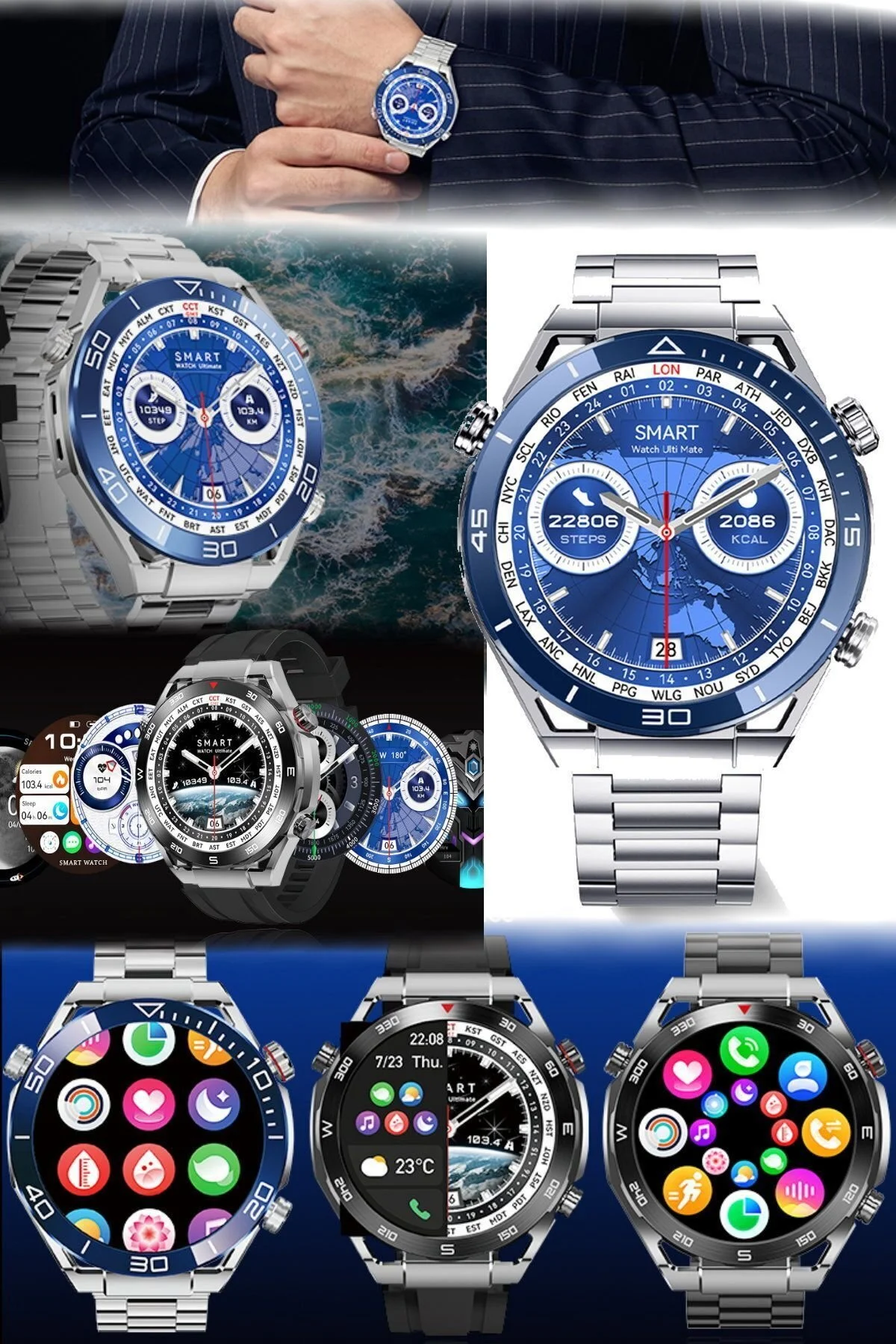 Munico Erkek Akıllı Metal Saat Akıllı Saat Ultra Mate Smartwatch