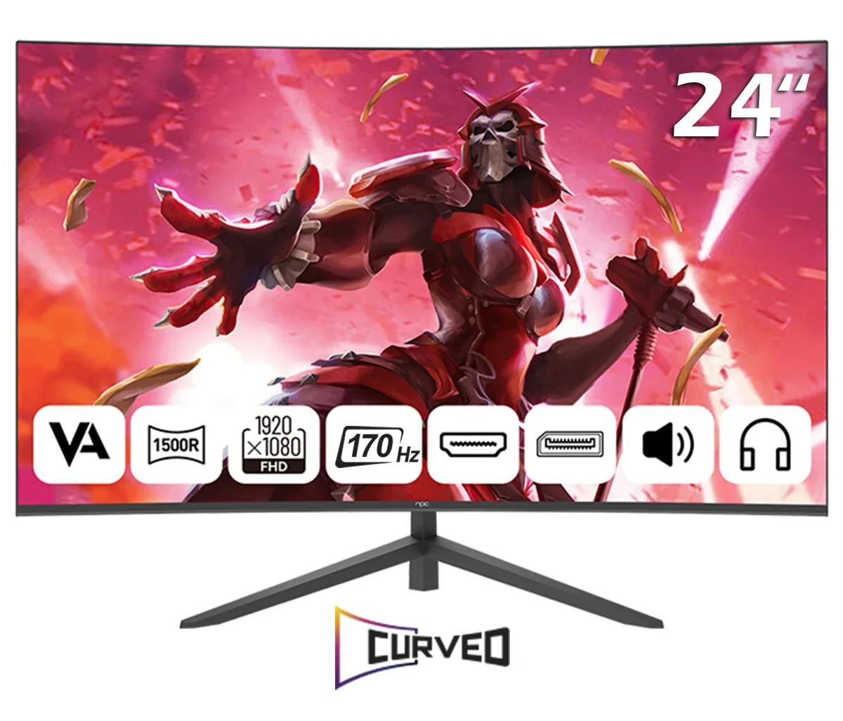 Npc MD240K-V181 24 inç 170Hz 1MS FULLHD WLED Speaker 1500R Curved VA Monitör