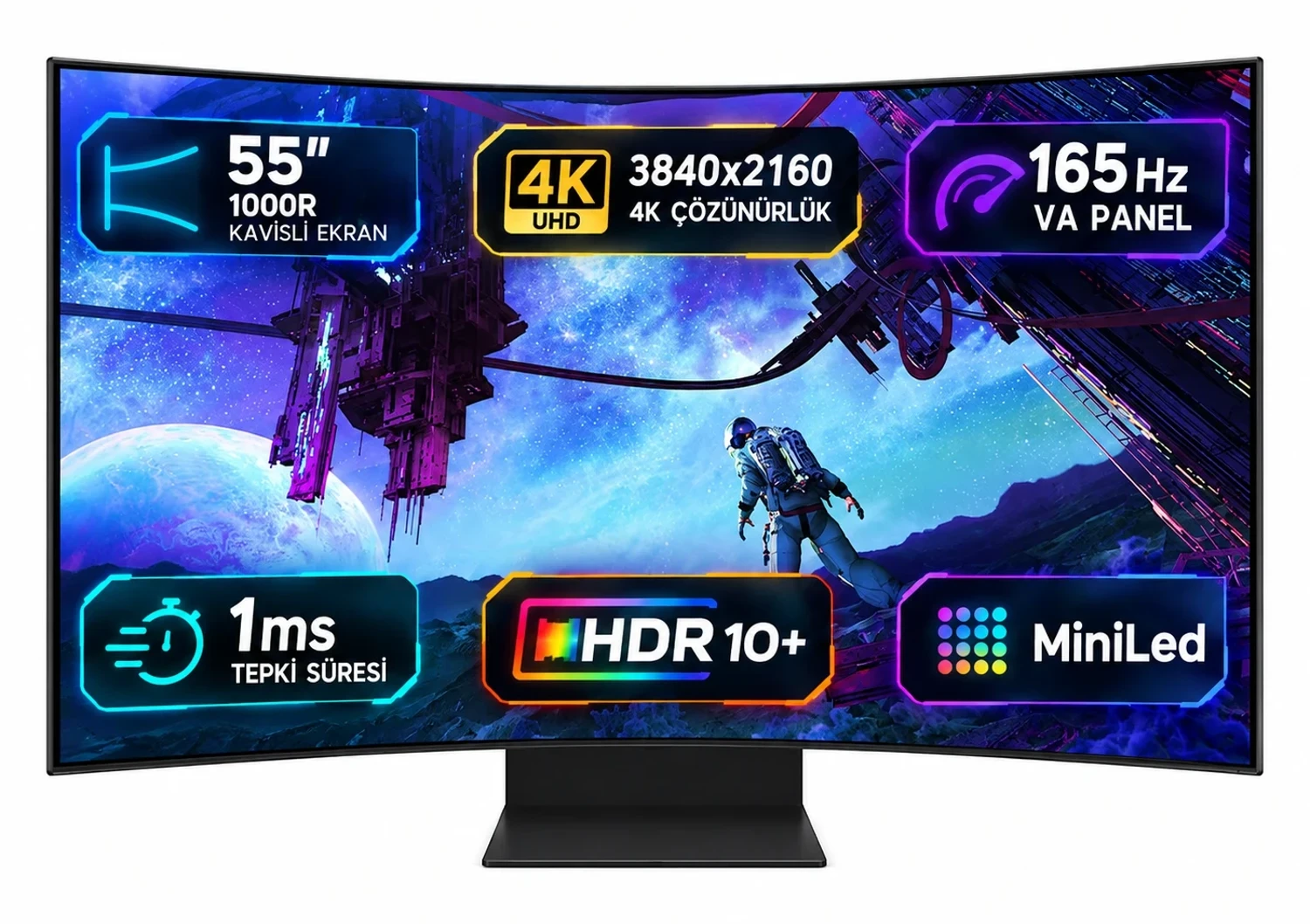 Odyssey Ark LS55CG97WNUXUF 55 inç UHD 165Hz 1ms Pivot Asansör Monitör