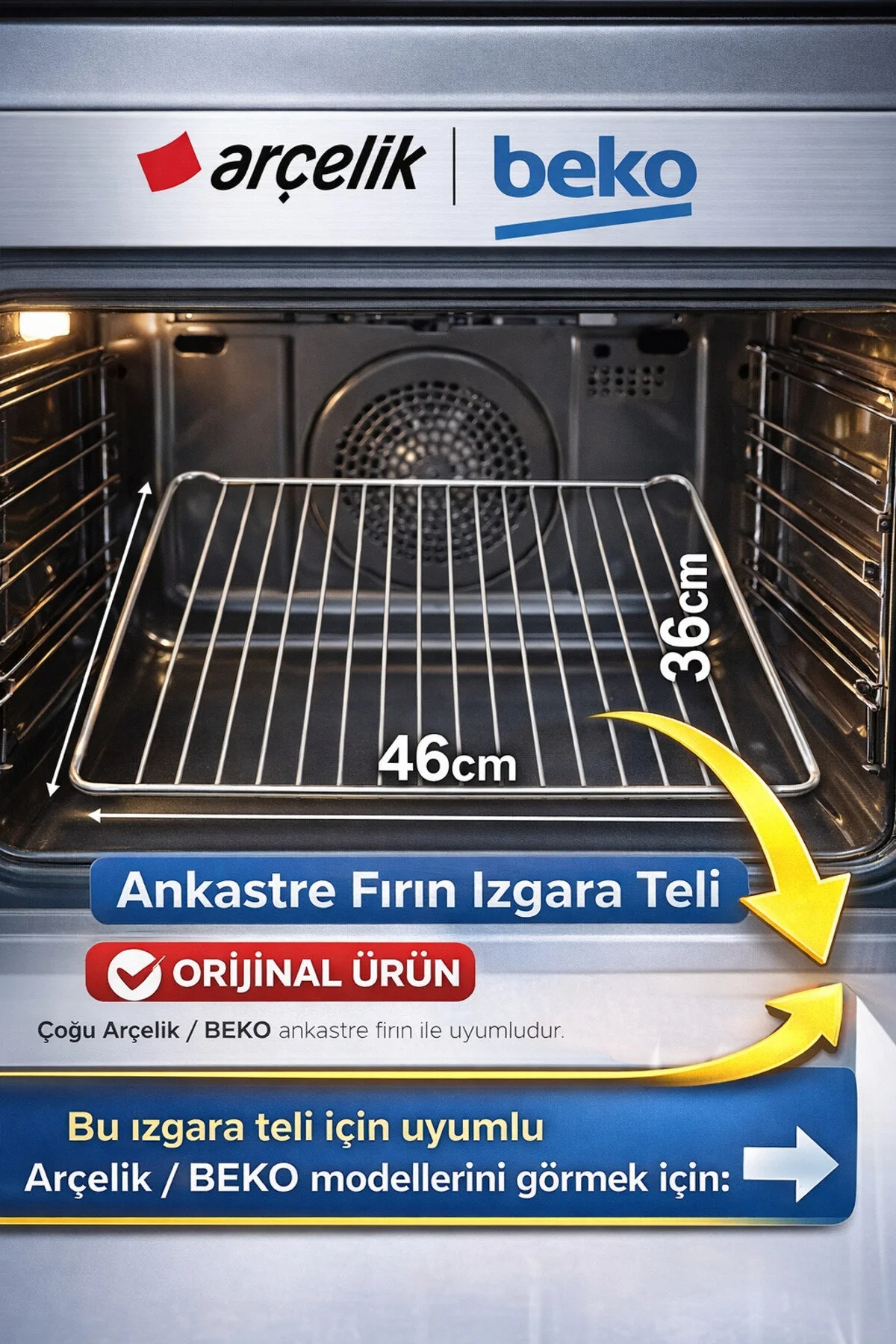 ÖZ Eşya Arçelik 9620 I Ankastre Turbo Fırın Teli