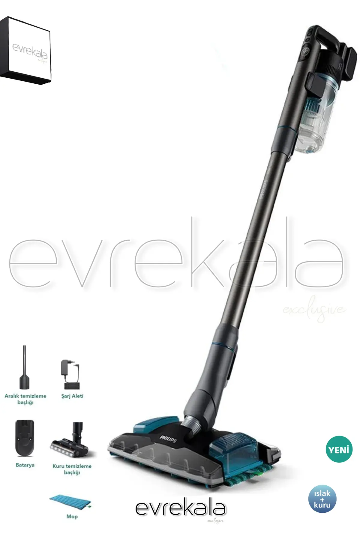 Philips Evrekala Şarjlı Süpürge Dikey Islak-Kuru Süpürge -Yetkili