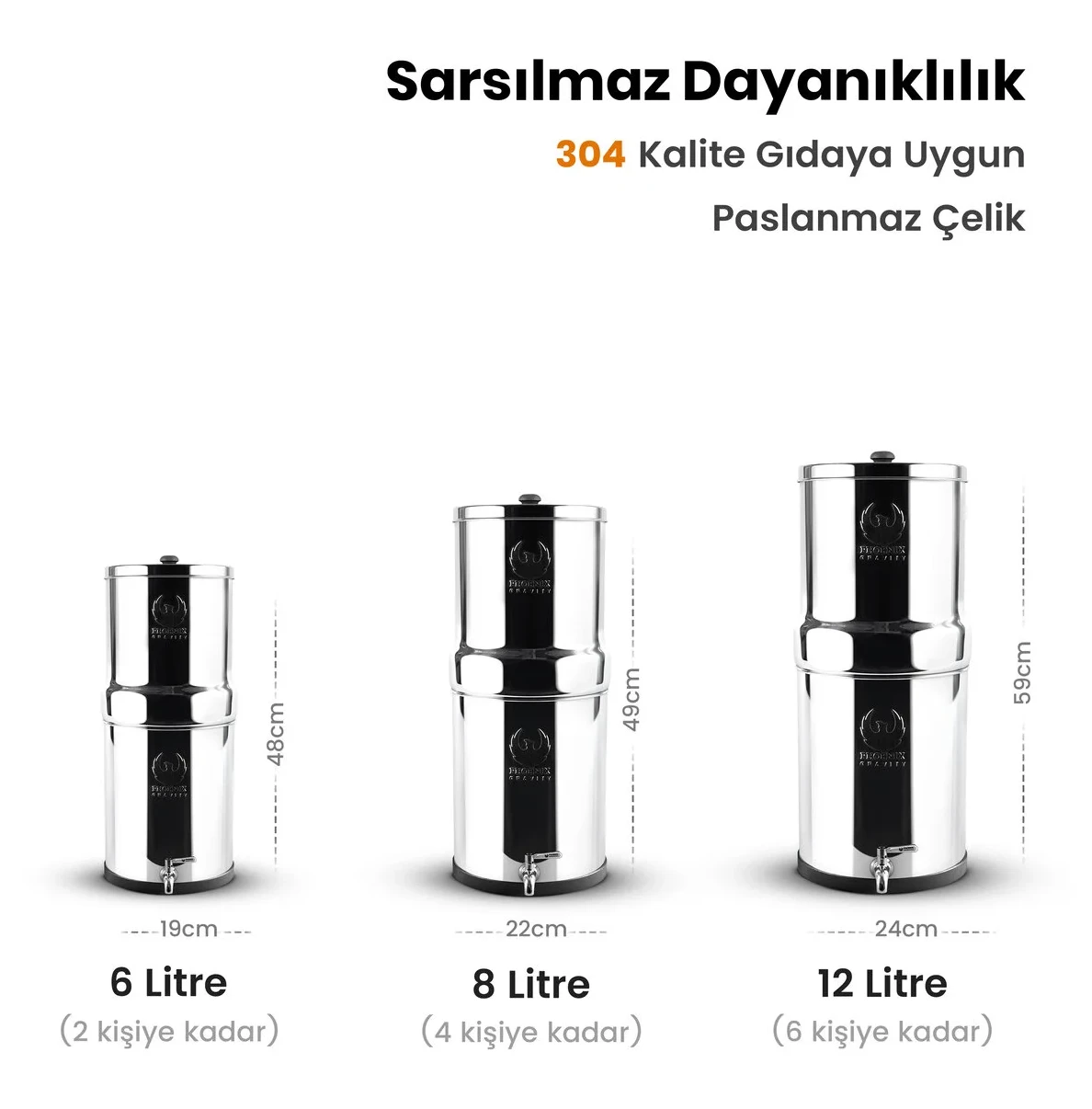 Phoenix Gravity 6 Litre Yer Çekimli Su Arıtma Cihazı |NSF Sertifikalı