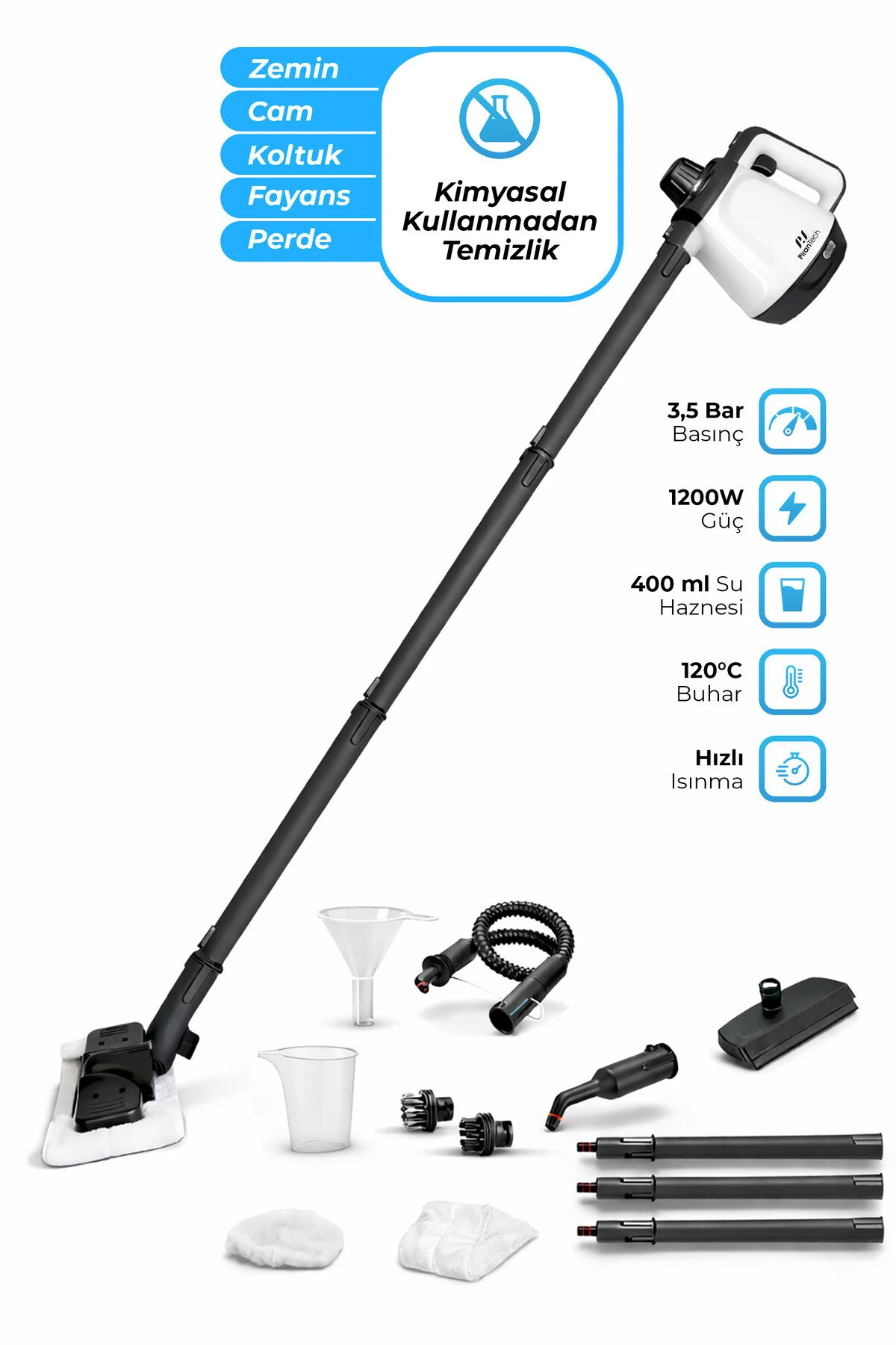 PiranTech CB- 02A Buharlı Temizlik Makinası