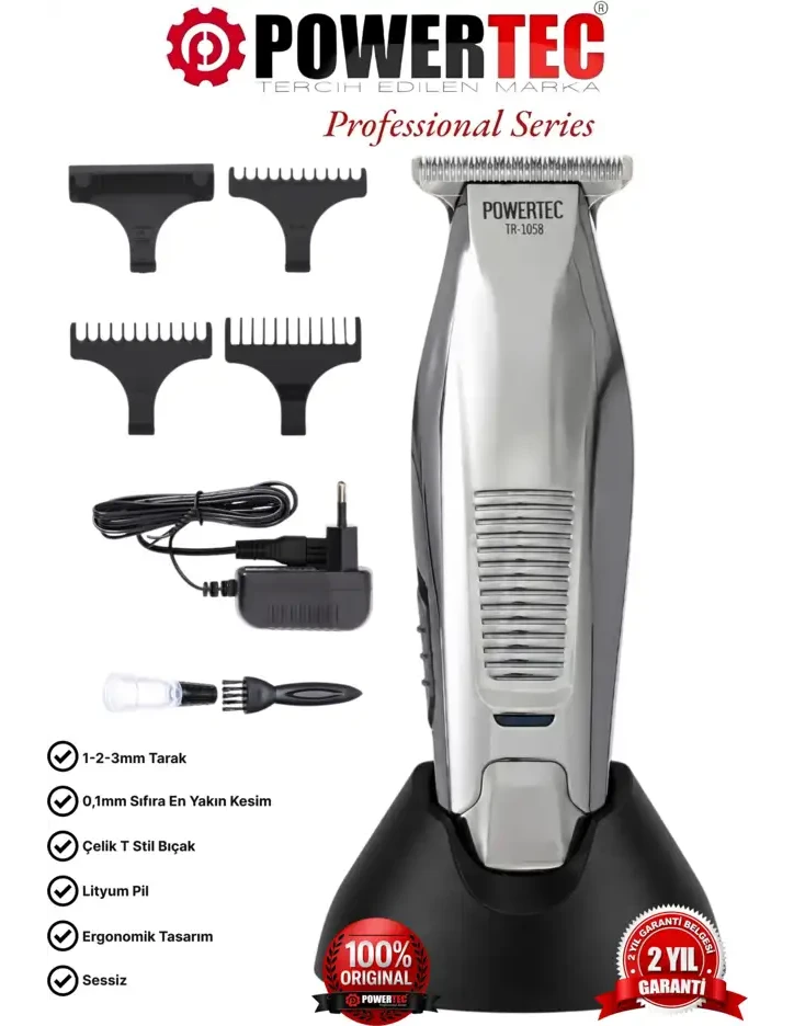 POWERTEC TR-1058 Profesyonel Sakal Ense Tıraş Makinesi