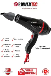 Powertec TR-2001 Profesyonel Saç Kurutma & Fön Makinesi 2500W