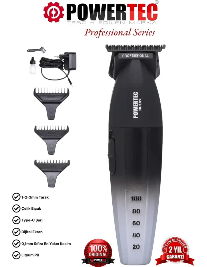 POWERTEC TR-2727 Profesyonel Sakal Ense Tıraş Makinesi