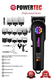 Powertec TR-2900 Profesyonel RGB’li Tıraş Makinesi & Makas Hediyeli