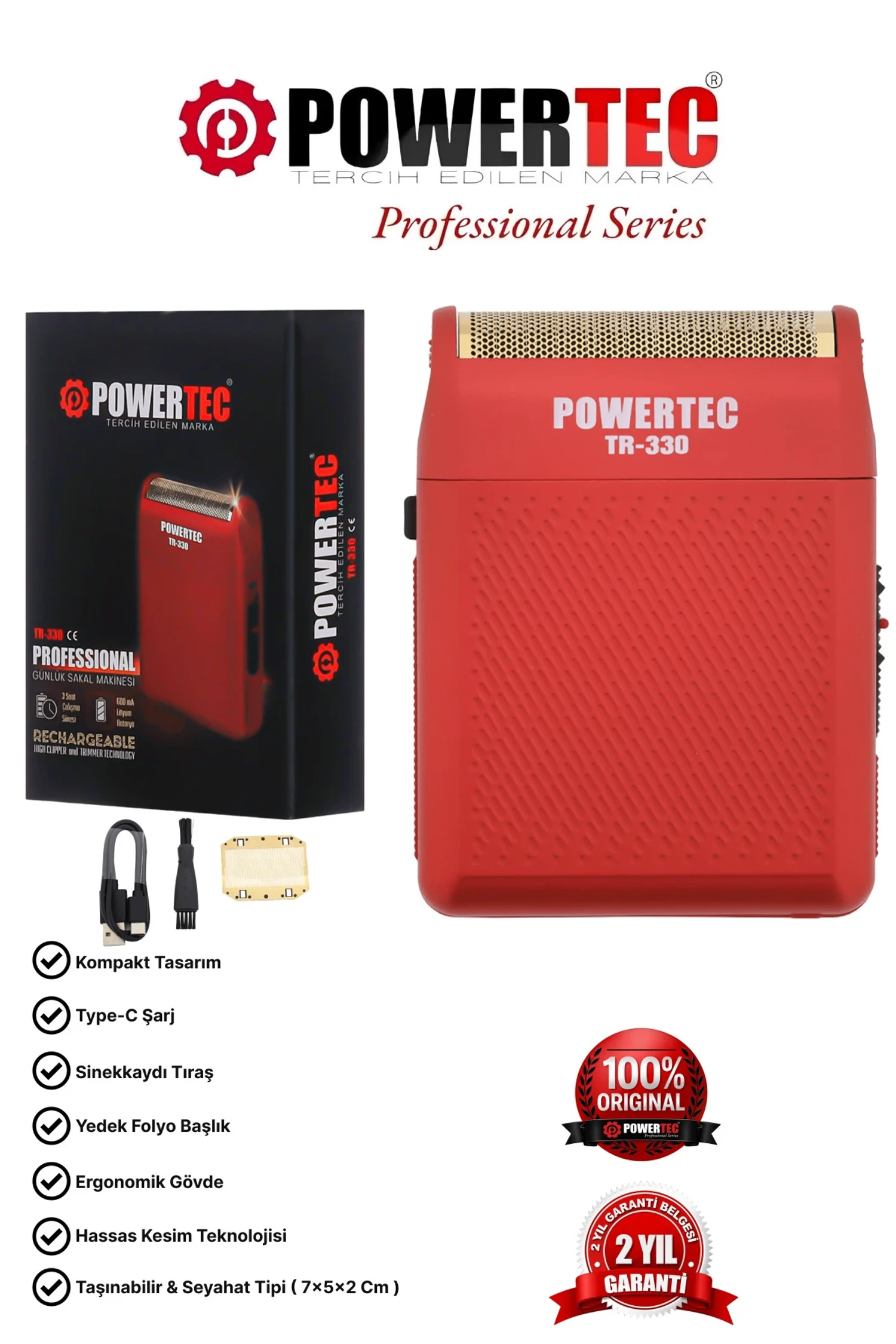 POWERTEC TR-330 Günlük Sakal Tıraş Makinası