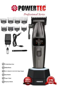Powertec TR-4646 Profesyonel Saç Sakal Tıraş Makinesi ( 0.5mm Tarak Dahil )