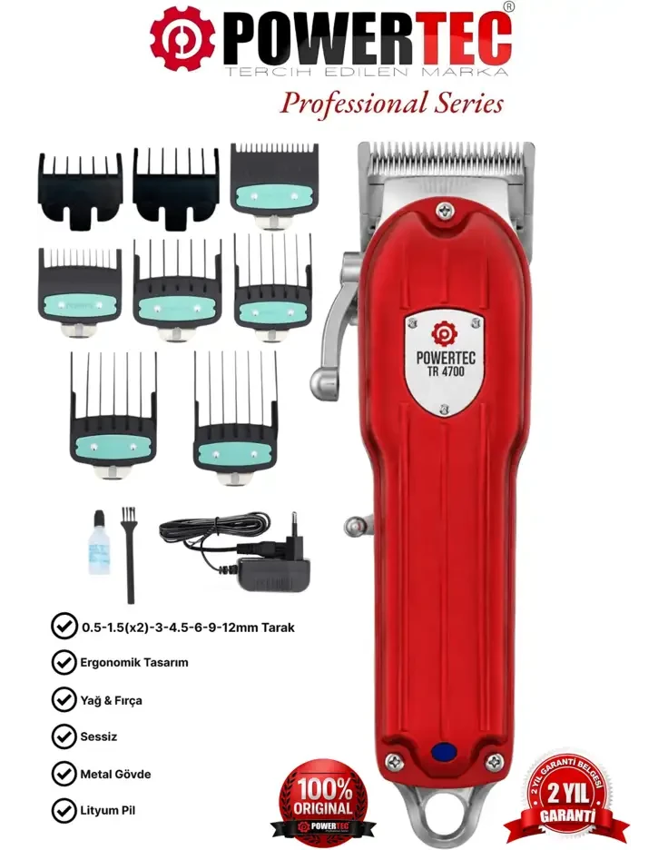 POWERTEC TR-4700 Saç Sakal Kesme Profesyonel Saç Kesme Makinesi